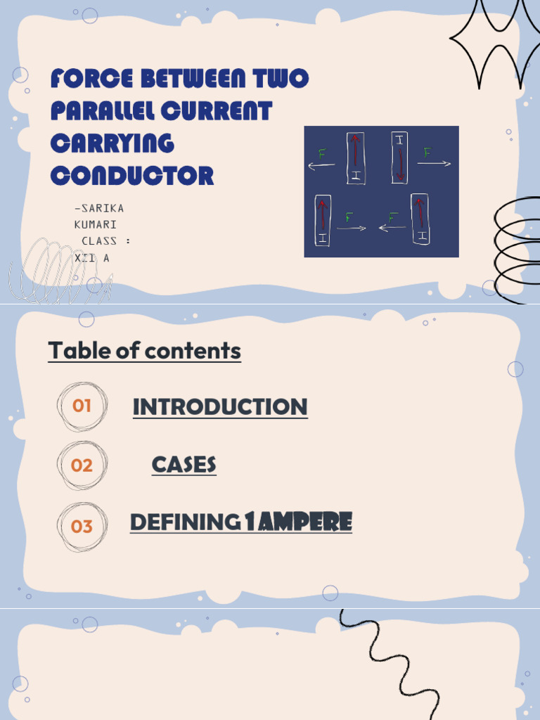 Force Between Parallel Current Conductors | PDF