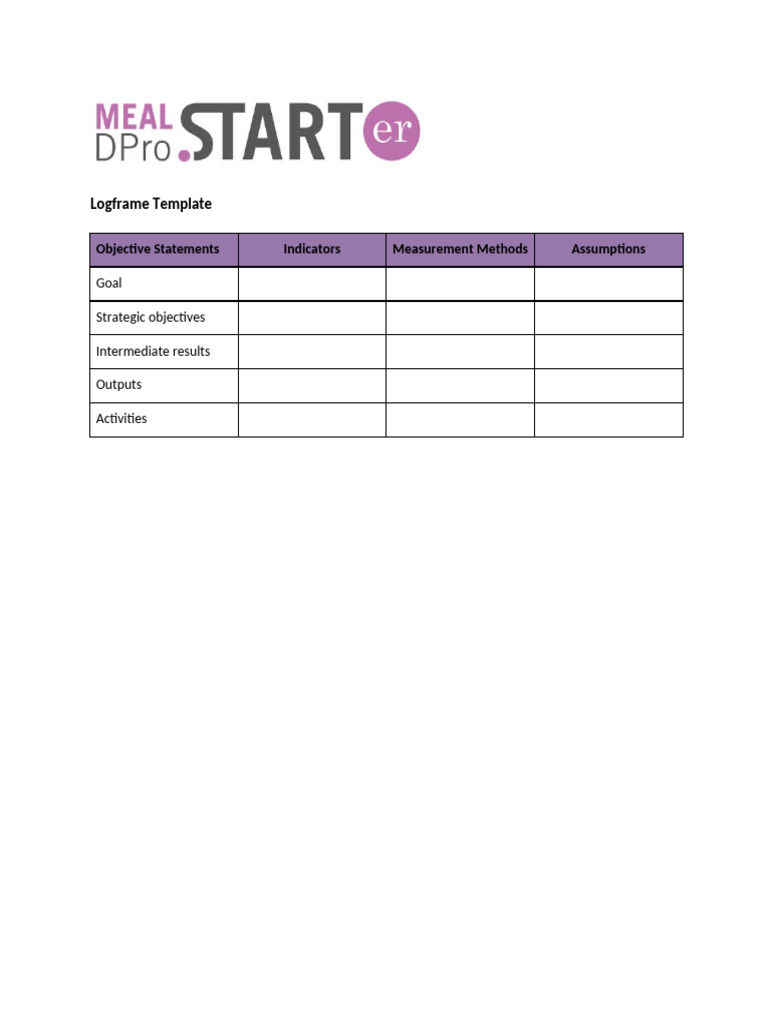 Logframe Template PDF