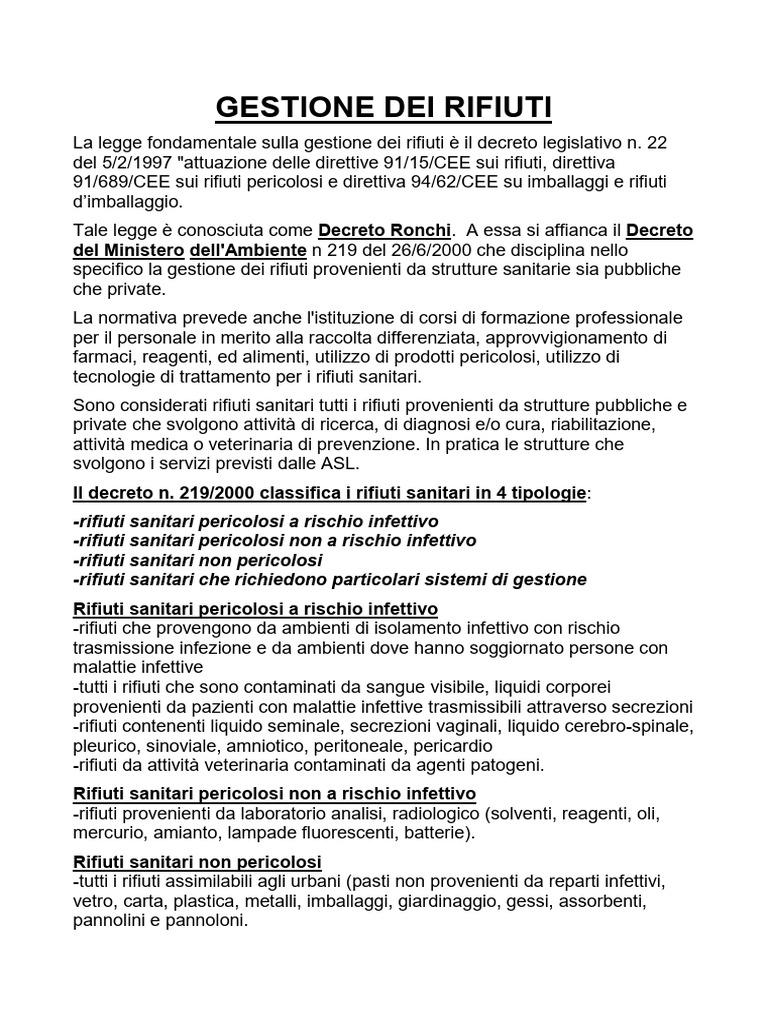 06 Bis Gestione Dei Rifiuti | PDF