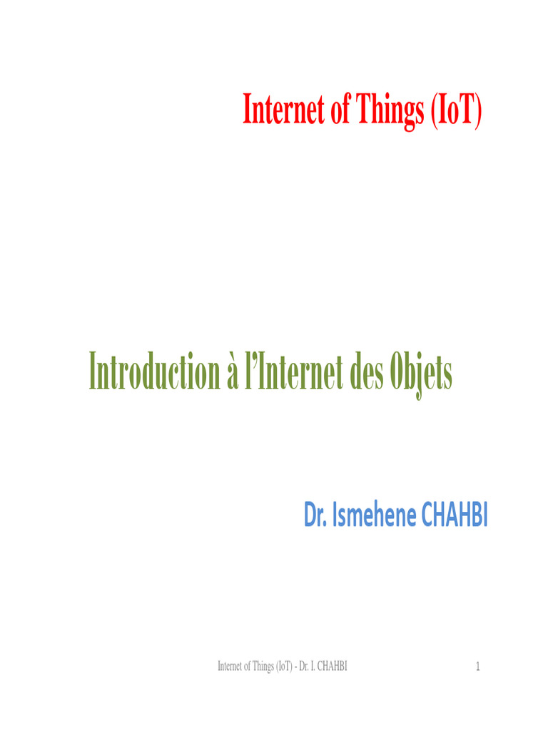 Introduction à l'Internet des Objets | PDF | Internet des objets | l ...