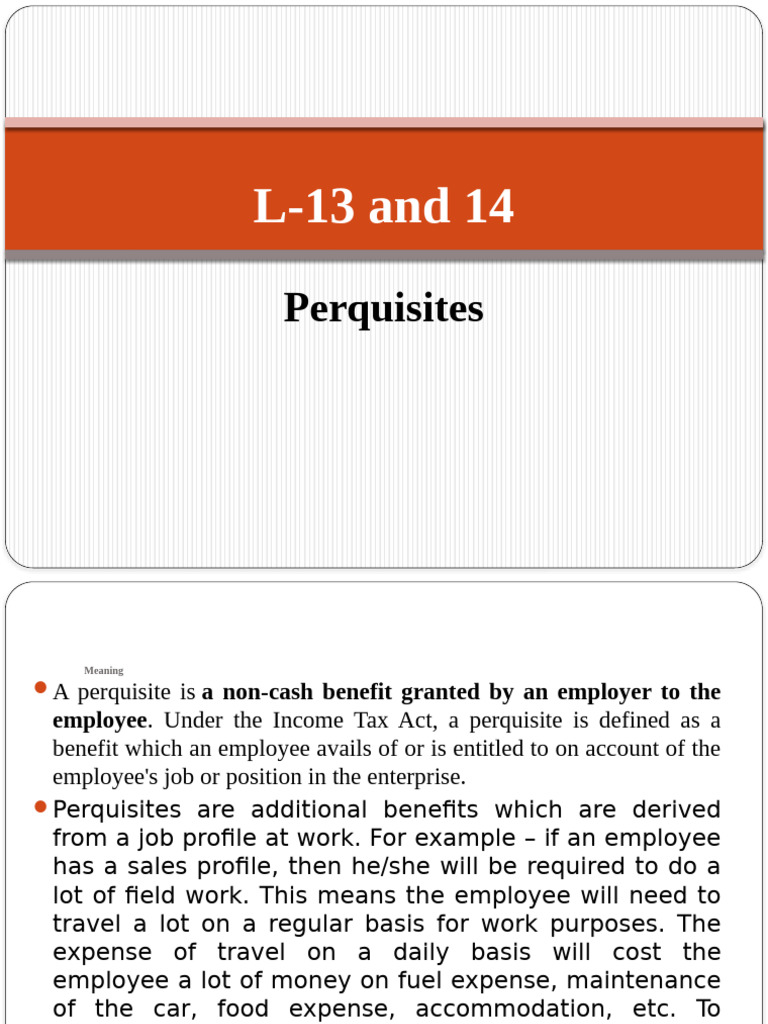 Understanding Perquisites and Taxation | PDF | Employee Benefits ...
