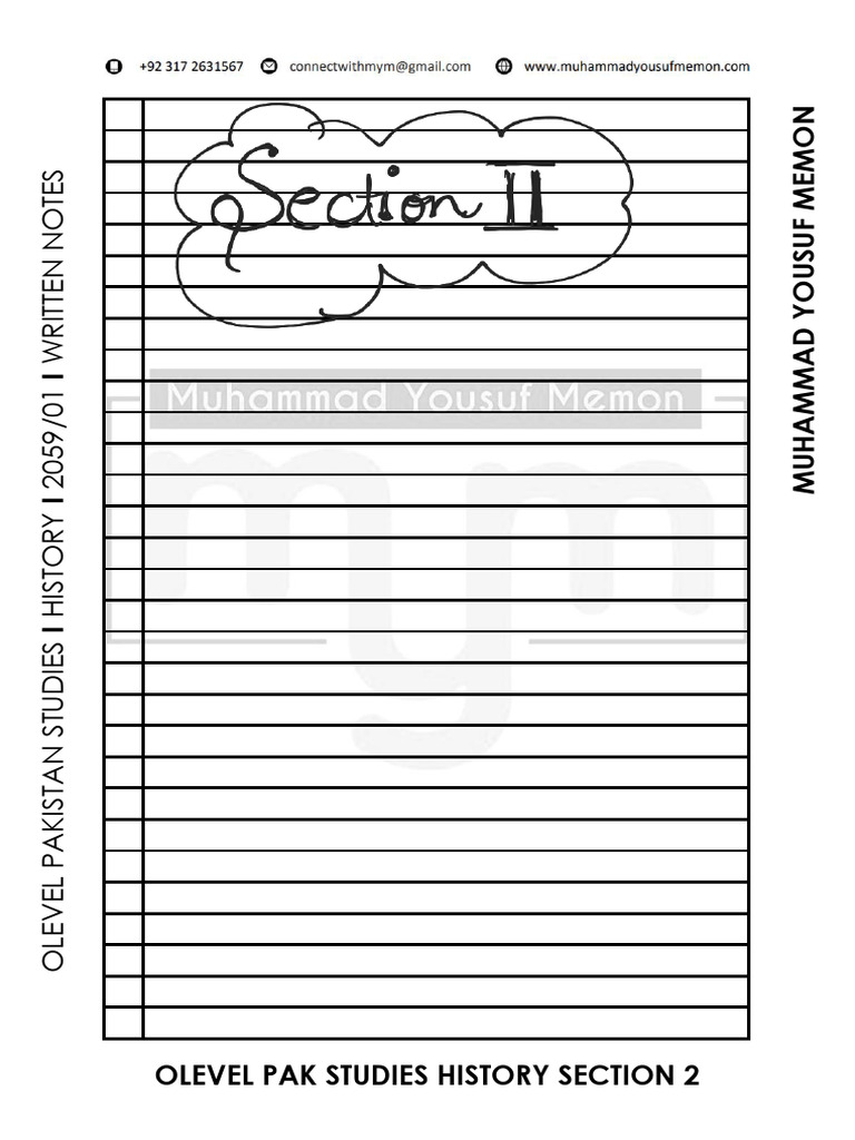 O-Level Pakistan Studies History Notes | PDF | Social Anthropology | Asia