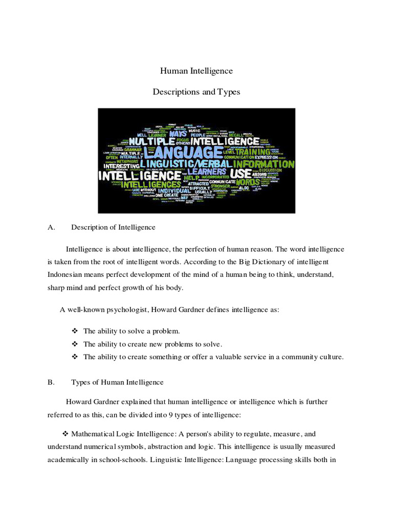 Types of Human Intelligence Explained | PDF | Intelligence | Mind