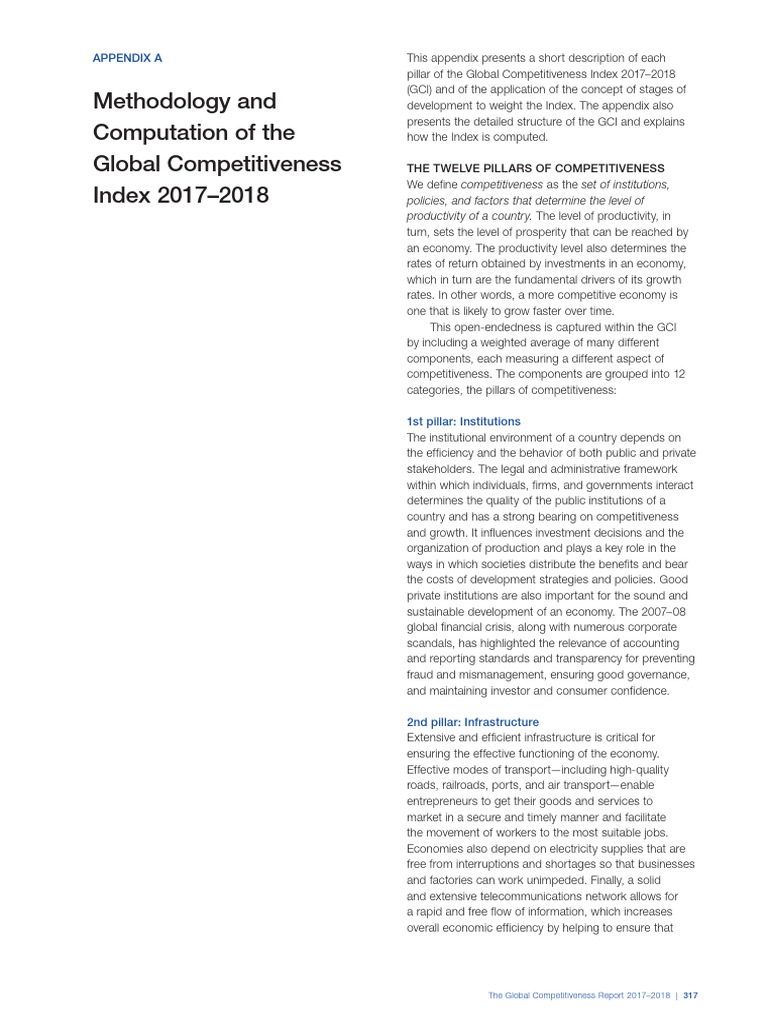 GCR Appendix A - Methodology and Computation of The GCI | PDF | Market ...
