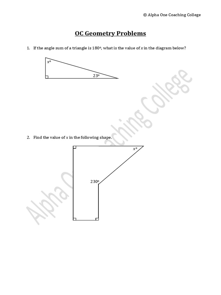 Practice Act Geometry Questions