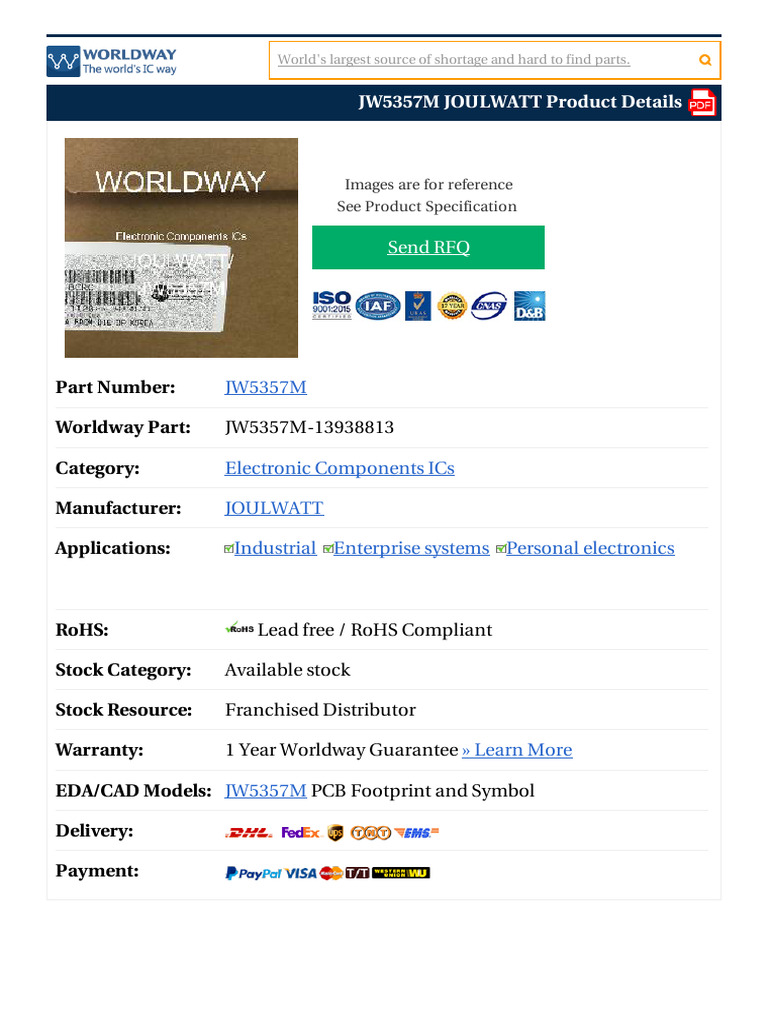 JW5357M Datasheet Overview | PDF