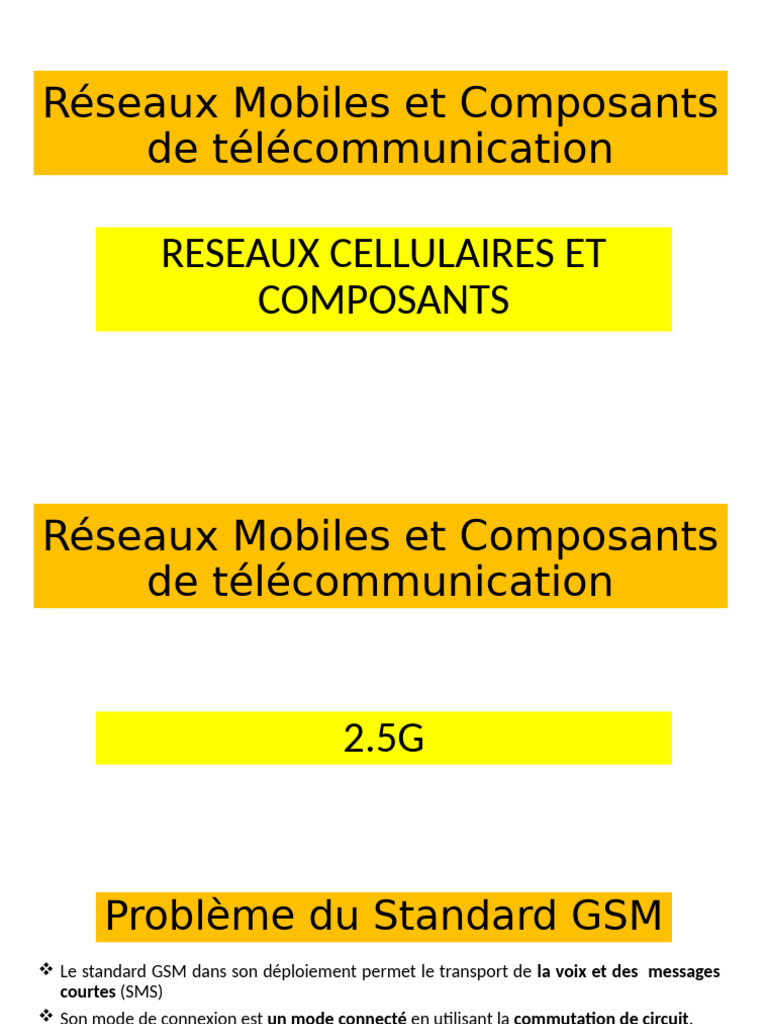 Réseaux Mobiles : GSM et GPRS Explained | PDF | Service général de ...
