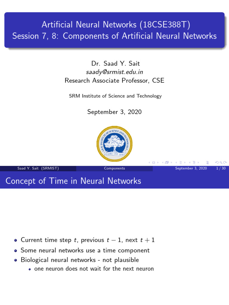 ANN Components of Artifical Neural Networks-1 | PDF | Artificial Neural ...