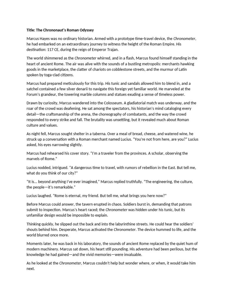 Time Traveler Pdf Ancient Rome