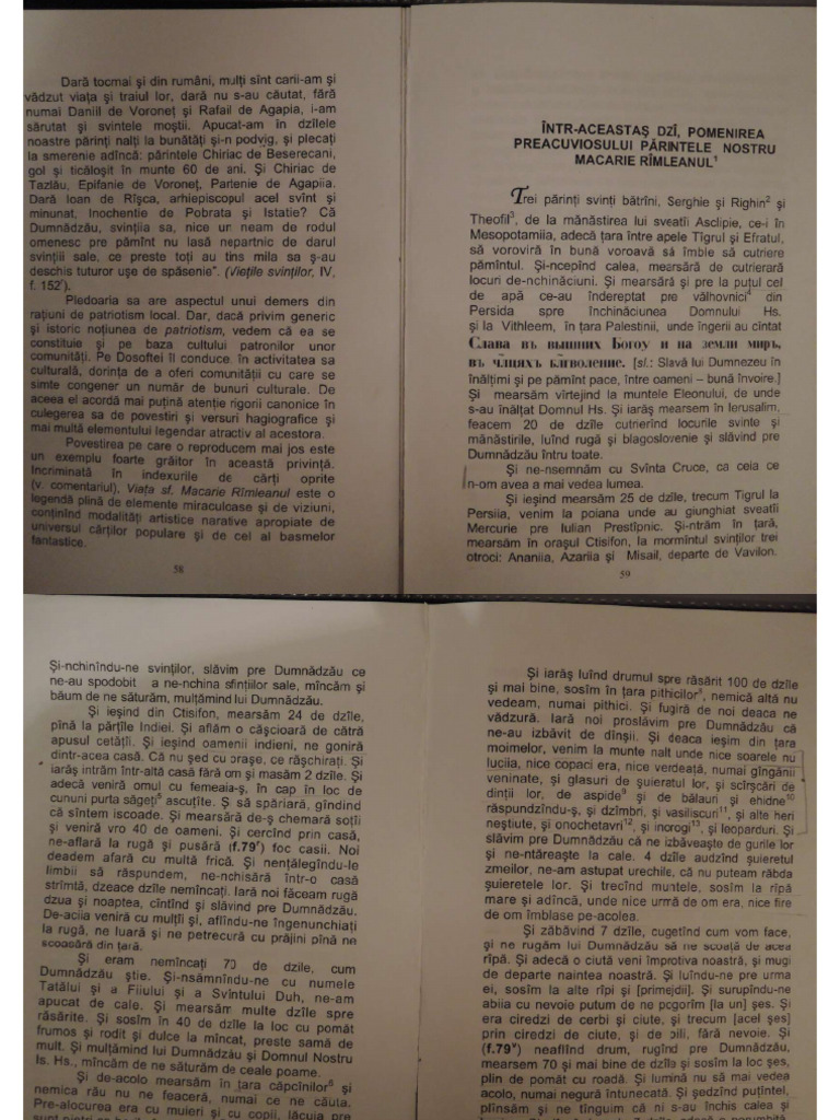 Viața Sfântului Macarie Râmleanul | PDF