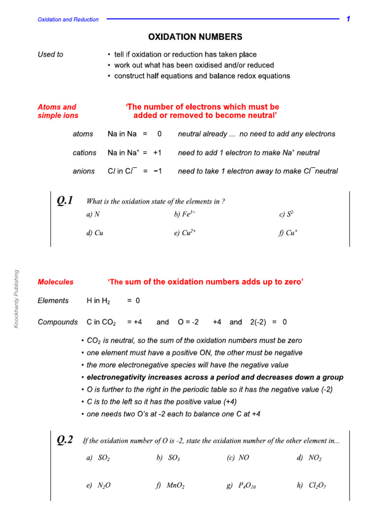 Redox Note | PDF