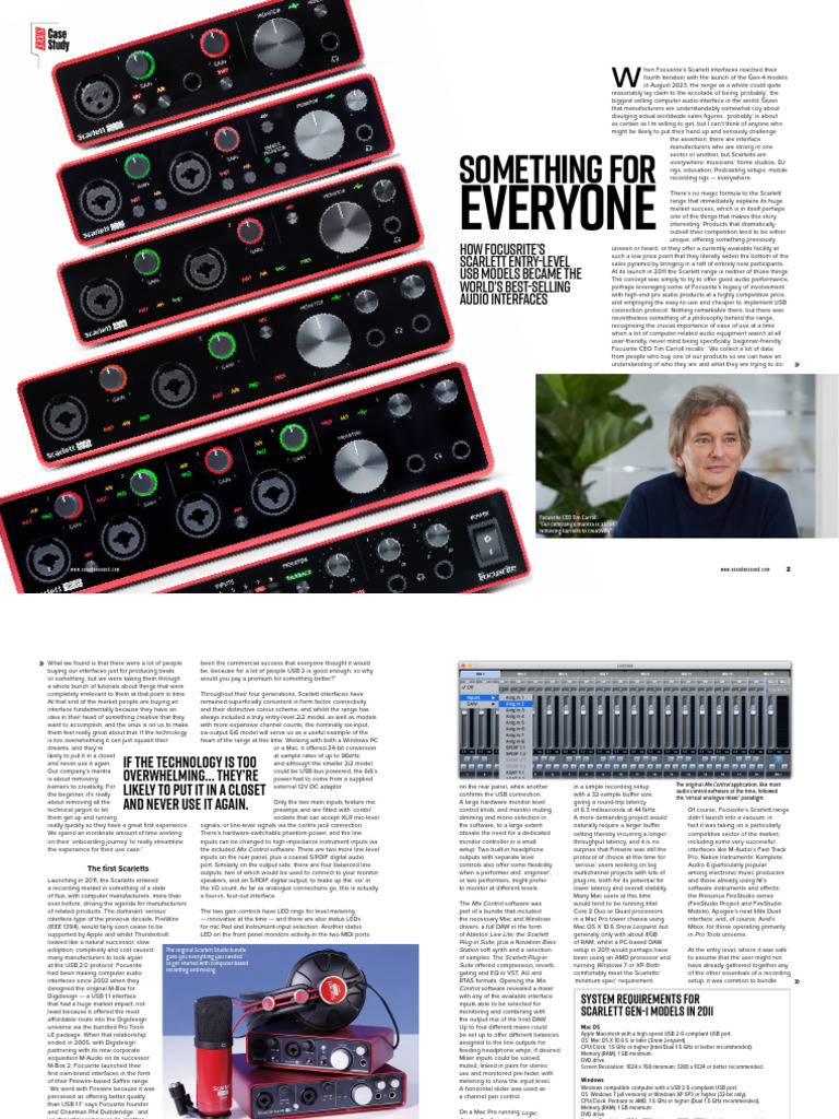Focusrite scarlett sos case study pdf usb mac os