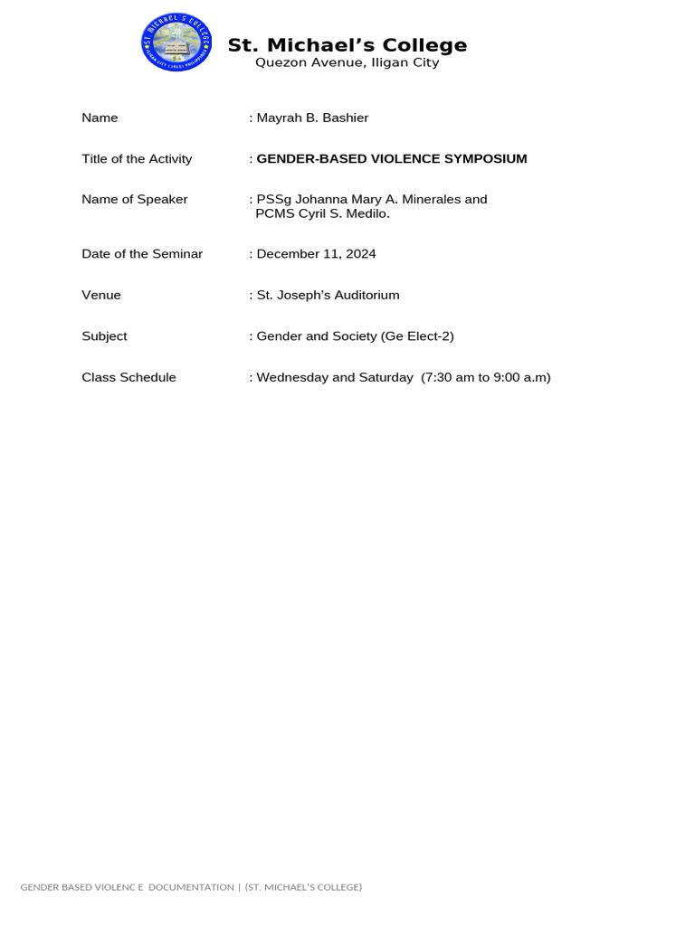 Seminar documentation format pdf gender equality gender studies