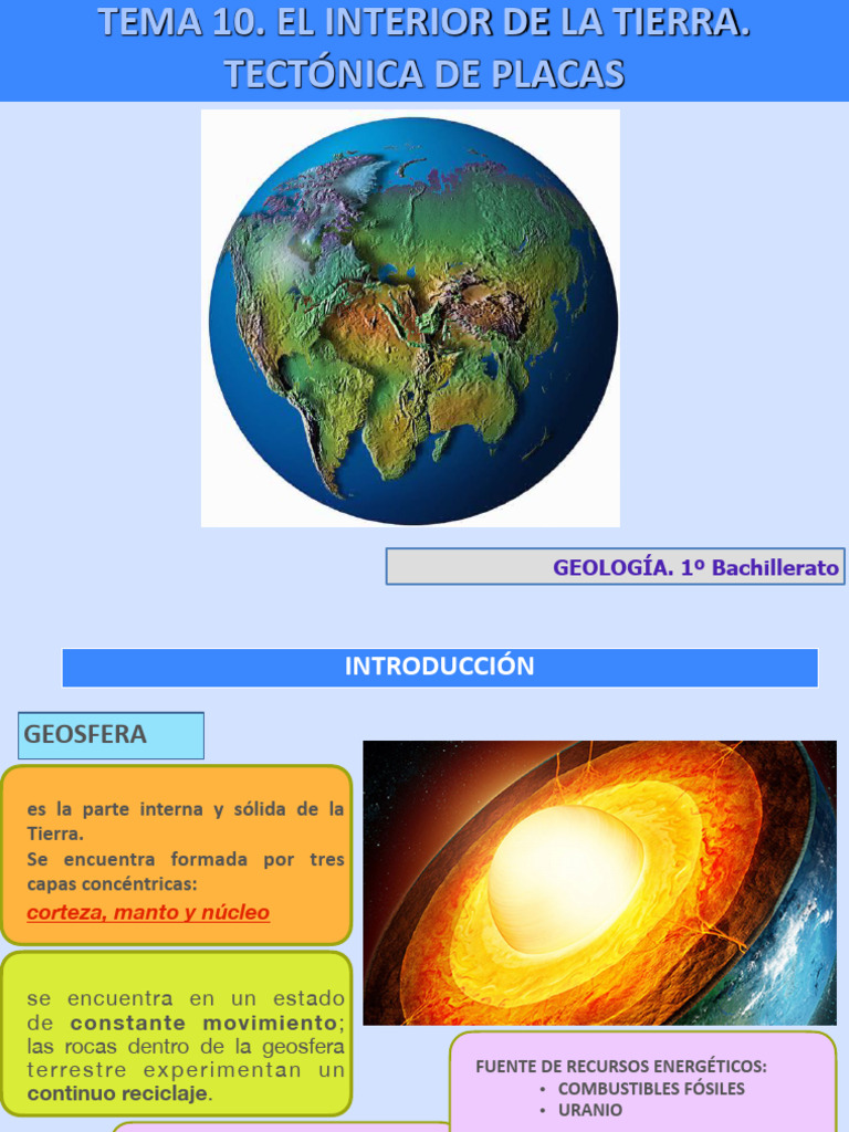 Geosfera y Tectónica de Placas | PDF | Tierra | Roca (geología)