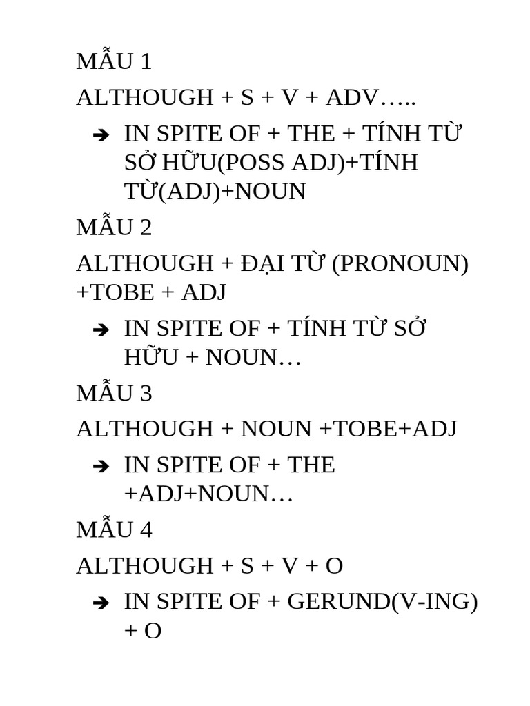 Although Despite | PDF