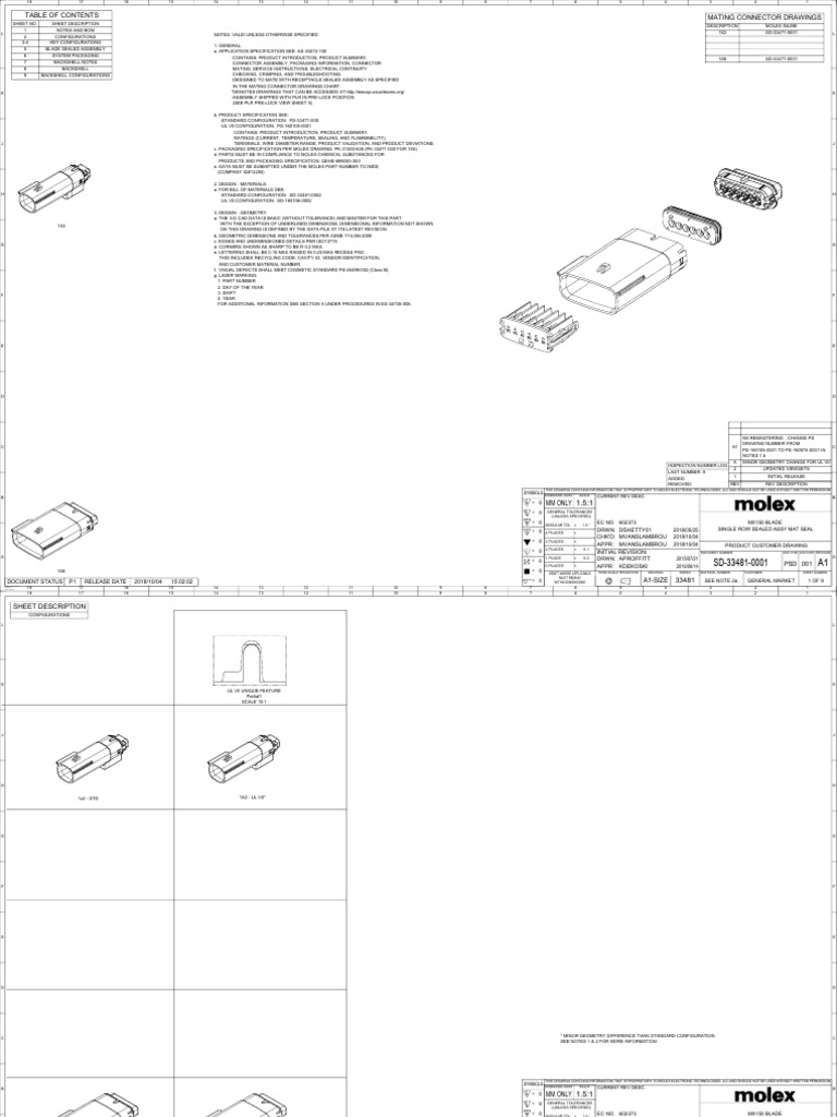 MX150 Blade Sealed Assembly Drawing | PDF | Electrical Connector