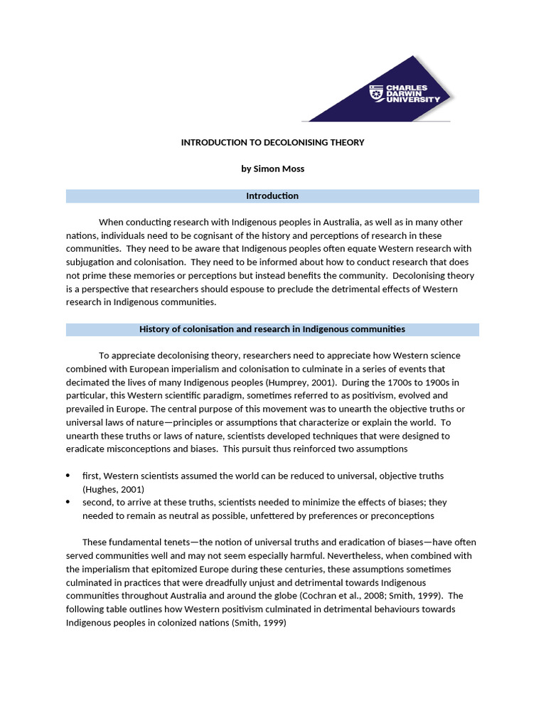 Understanding Decolonising Theory | PDF | Theory | Indigenous Australians
