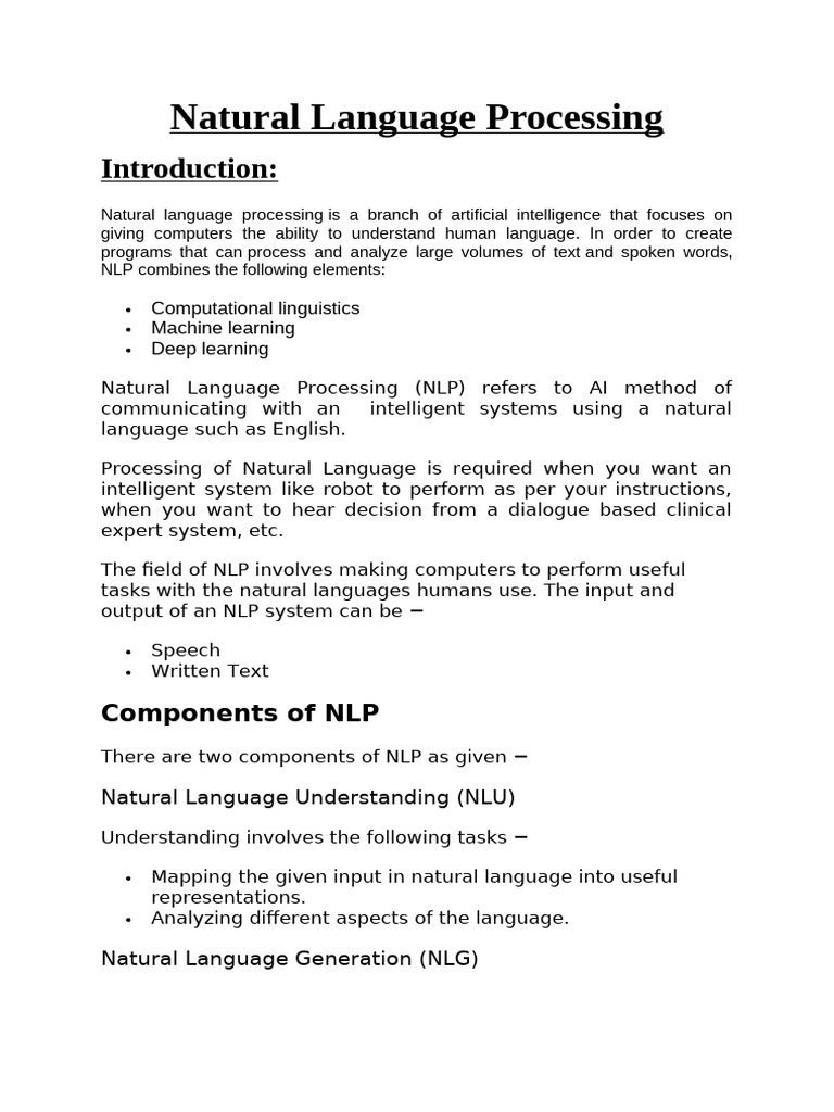 NLP[1] | PDF | Artificial Intelligence | Intelligence (AI) & Semantics