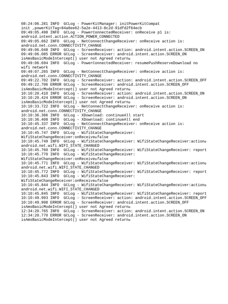 Android Screen and Power Events Log | PDF