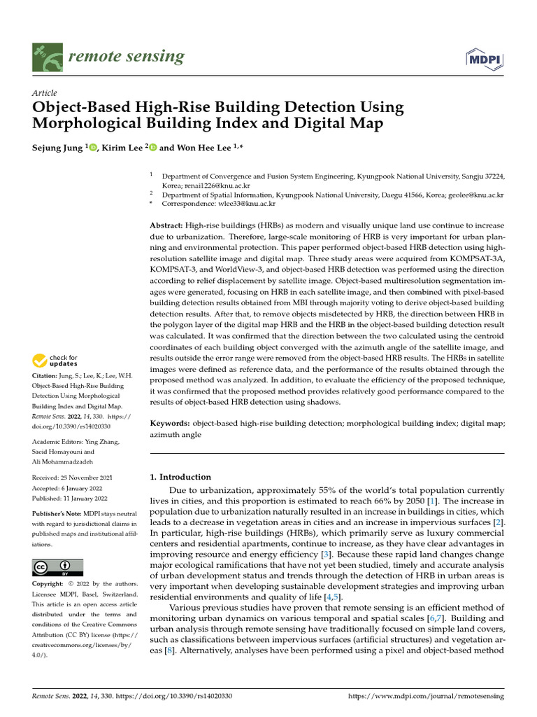 Remotesensing 14 00330 v2 | PDF | Image Segmentation | Image Resolution