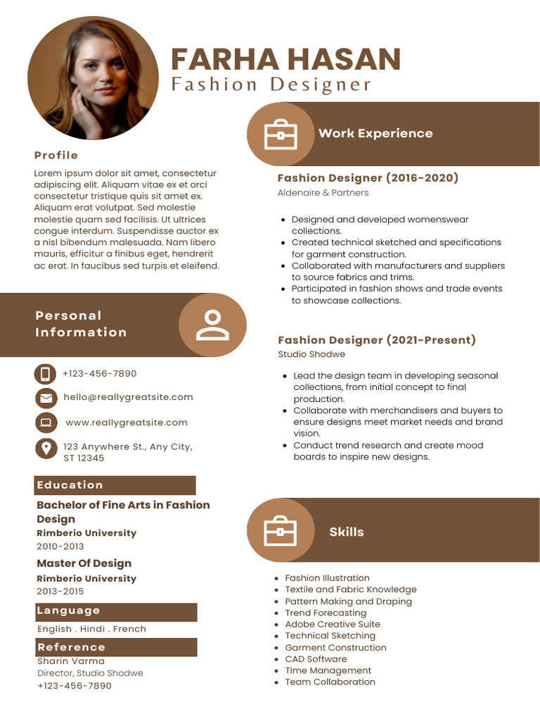 Beige and Brown Fashion Designer Resume - 20241214 - 190323 - 0000 ...