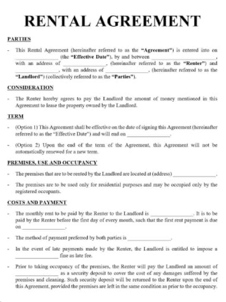 Rental Agreement | PDF