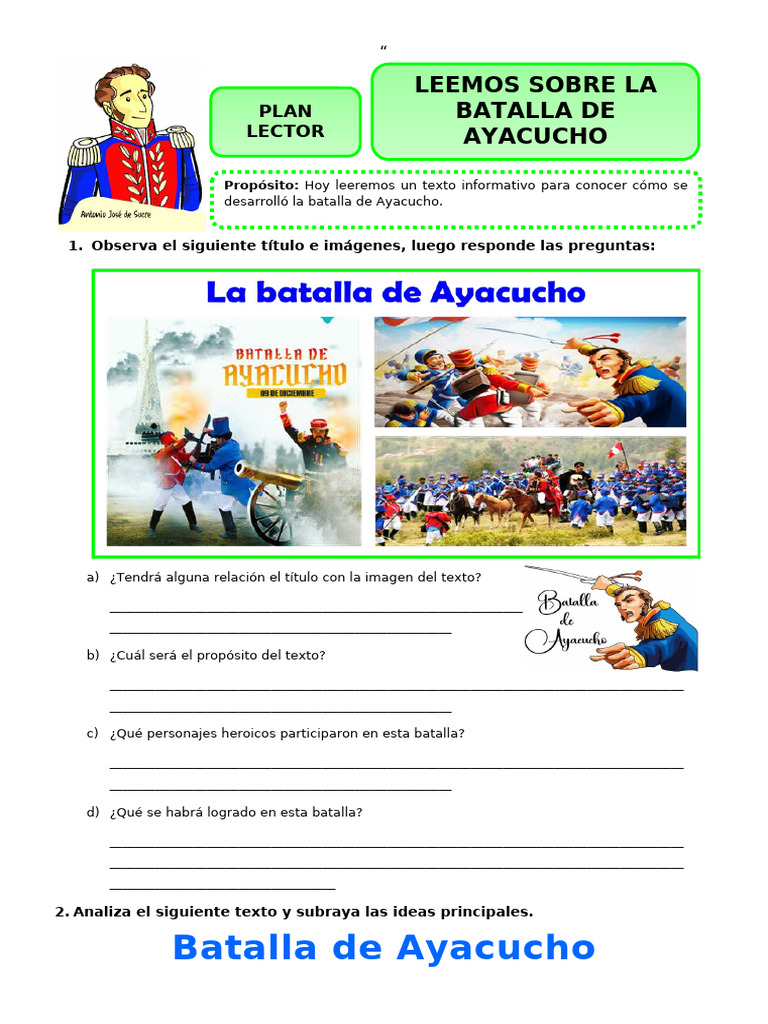 Batalla de Ayacucho: Claves y Resultados | PDF | Perú | Conflictos del ...