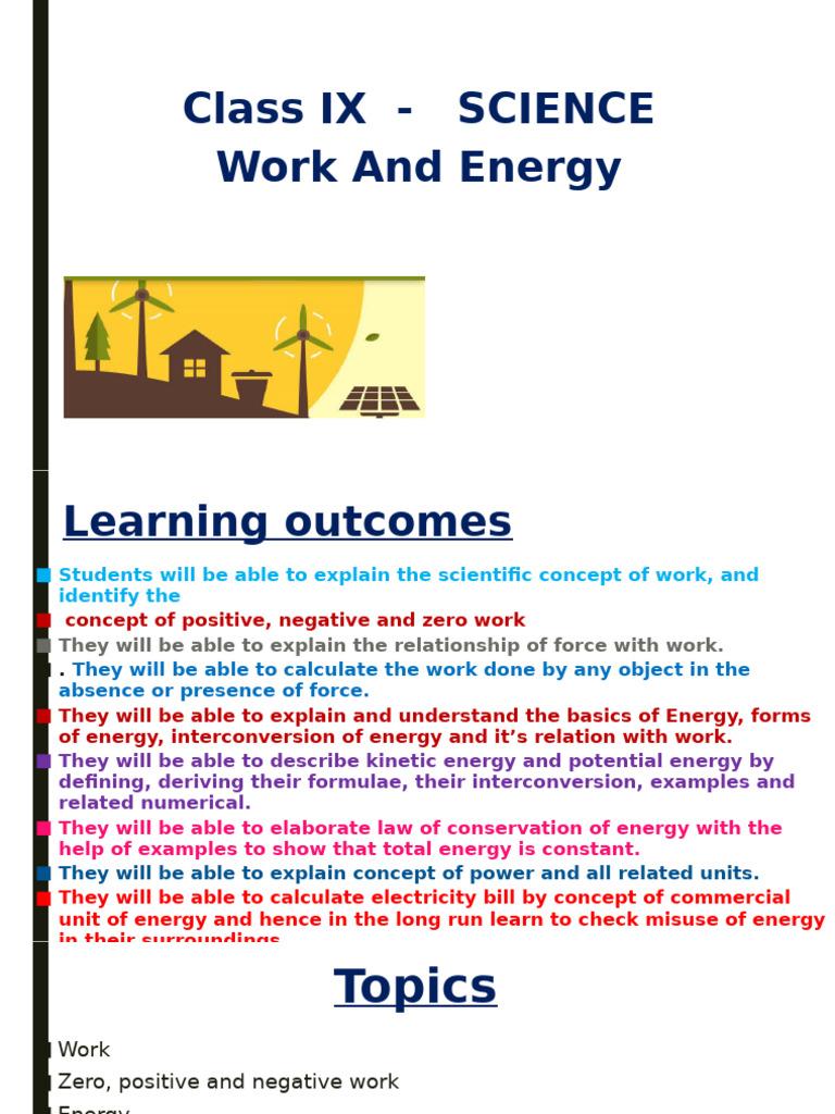 Work and Energy Notes | PDF | Potential Energy | Force