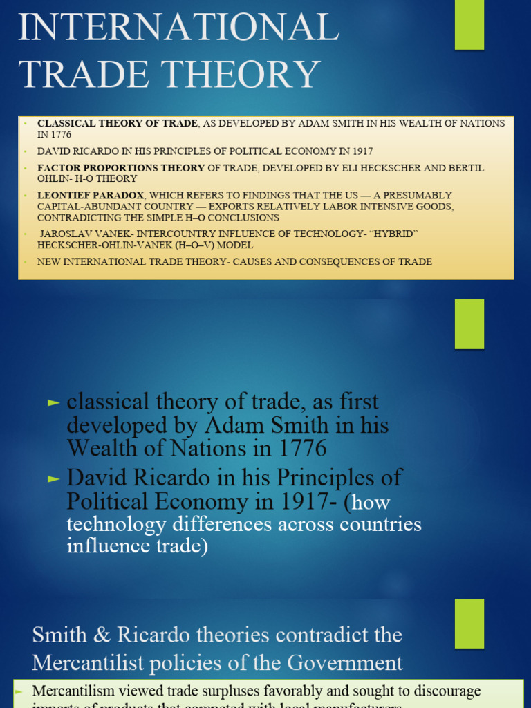 International Trade Theories | PDF | Comparative Advantage | Free Trade