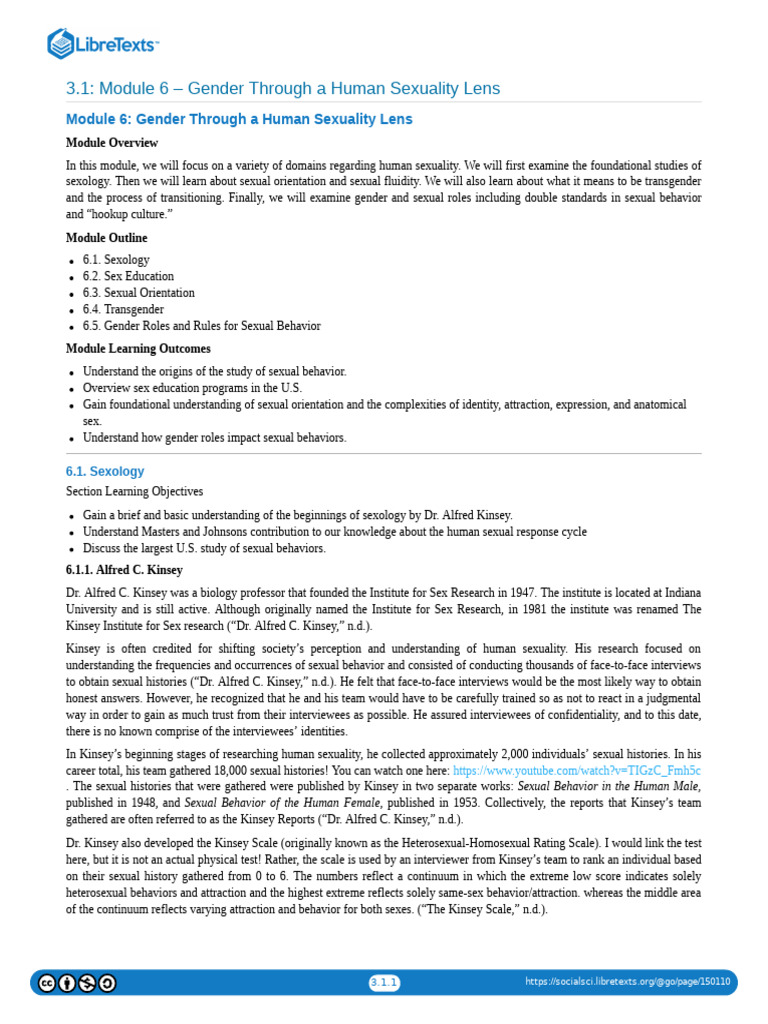 3.01 Module 6 Gender Through A Human Sexuality Lens | PDF | Sexual ...