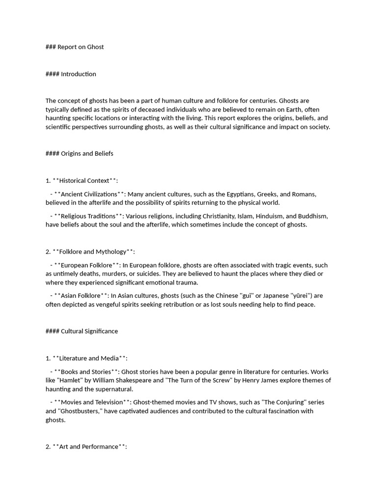 Report on Ghost | PDF | Ghosts