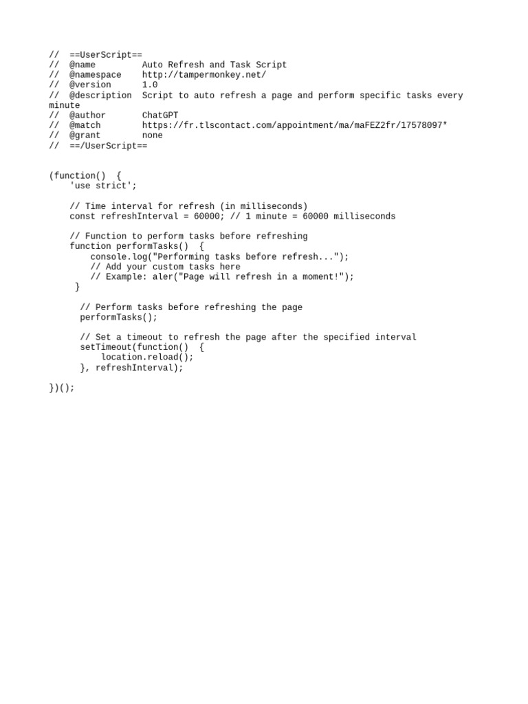Auto Refresh Script for Scribd Users | PDF