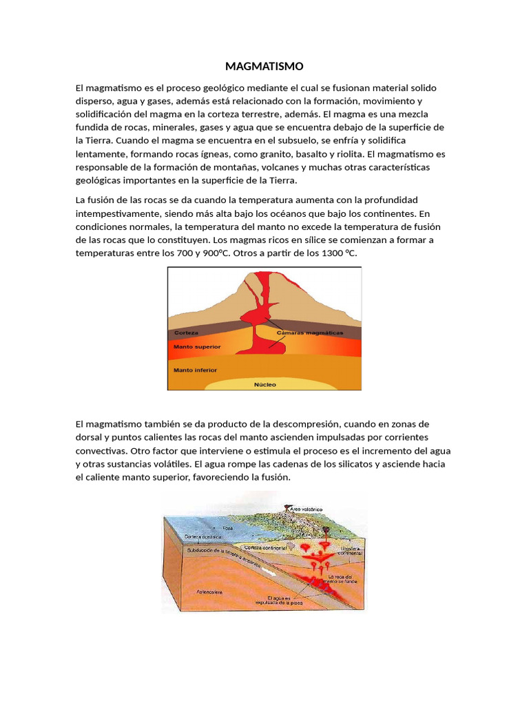 Procesos y Efectos del Magmatismo | PDF | Magma | Roca ígnea