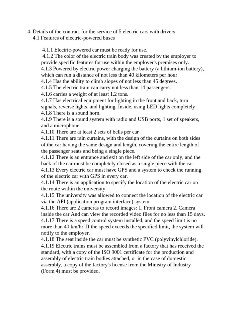 Specification details in tor university pdf car train