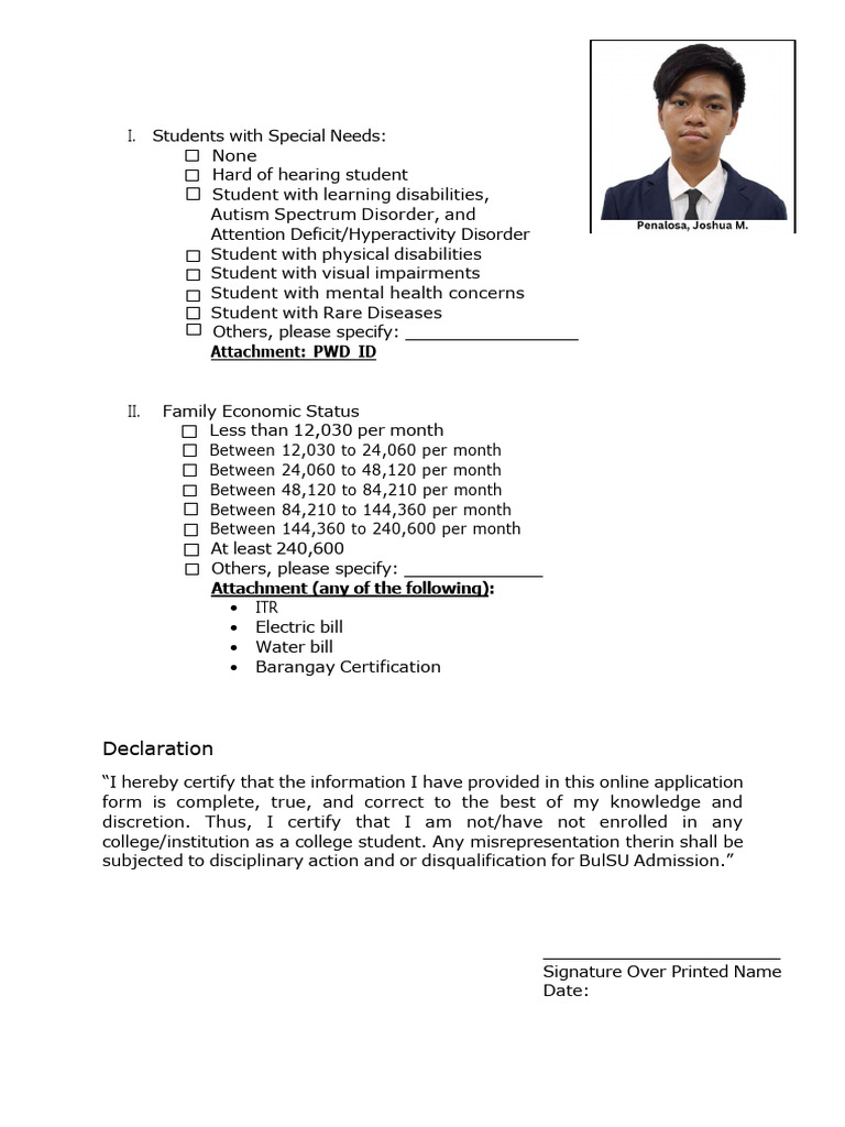 Declaration ATBULSU 2025-2026 | PDF