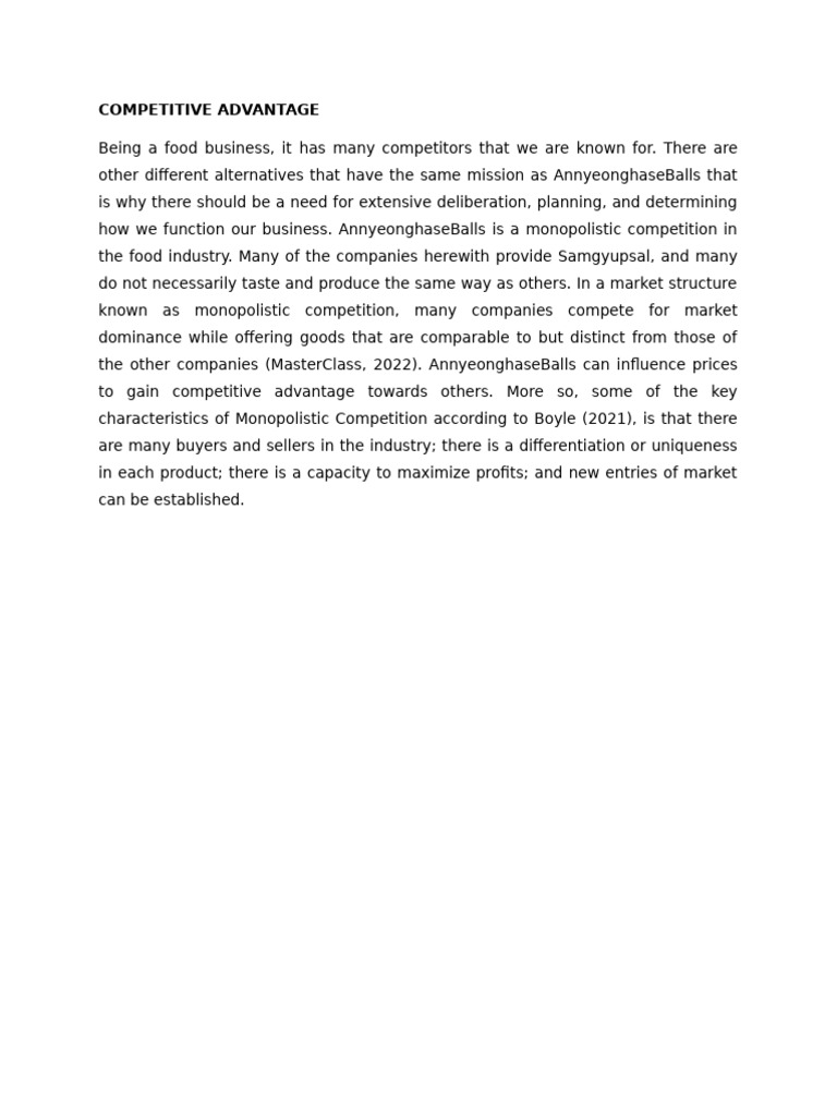 Competitive Advantage | PDF