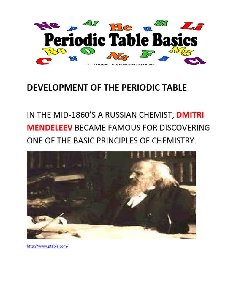 History and Structure of the Periodic Table | PDF | Chemical Elements | Ion