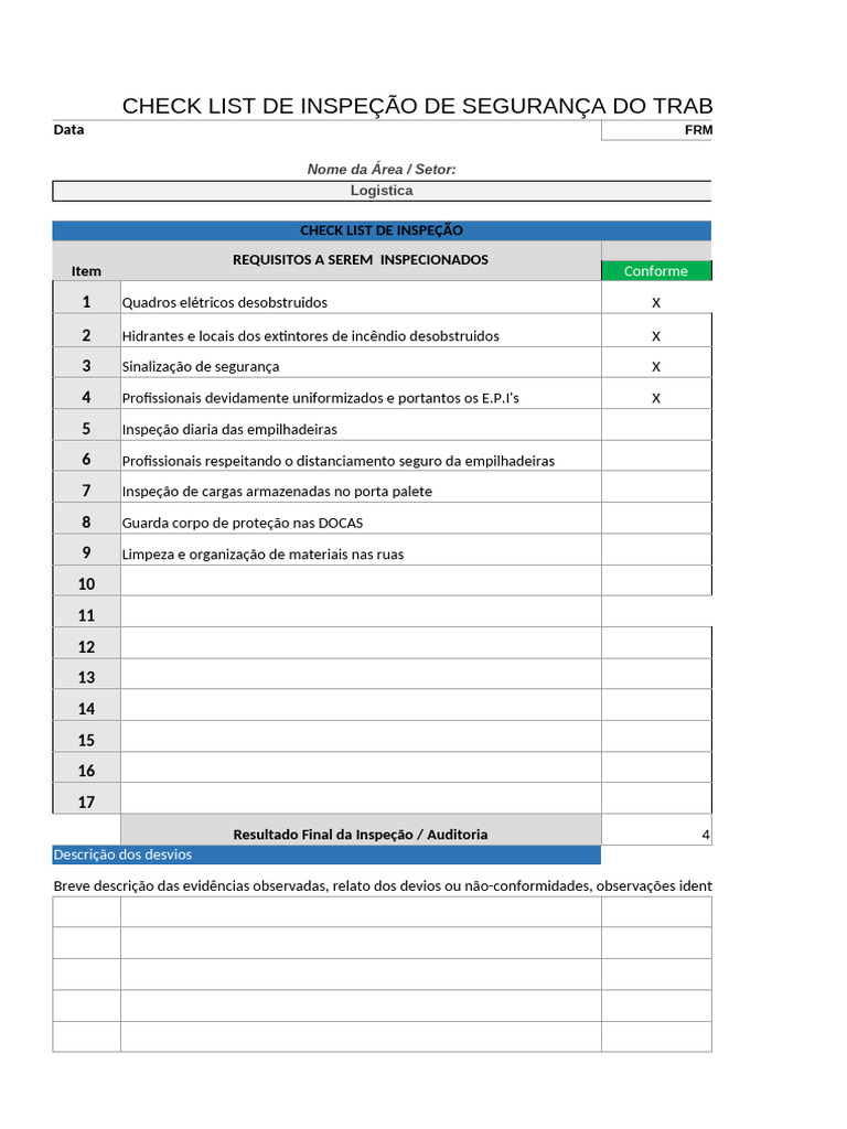 Check List de Inspeção | PDF