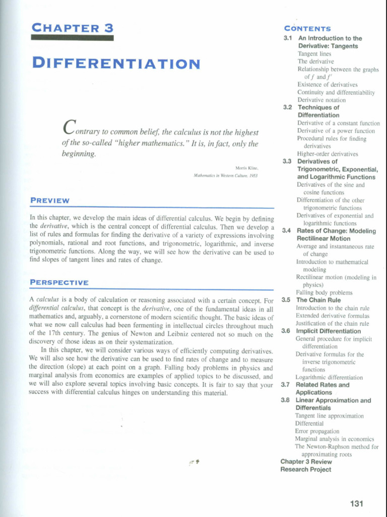 Calculus1 Chap 3 | PDF