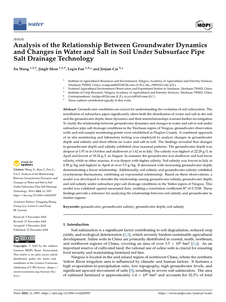 Groundwater and Soil Salinity Dynamics | PDF | Groundwater | Soil