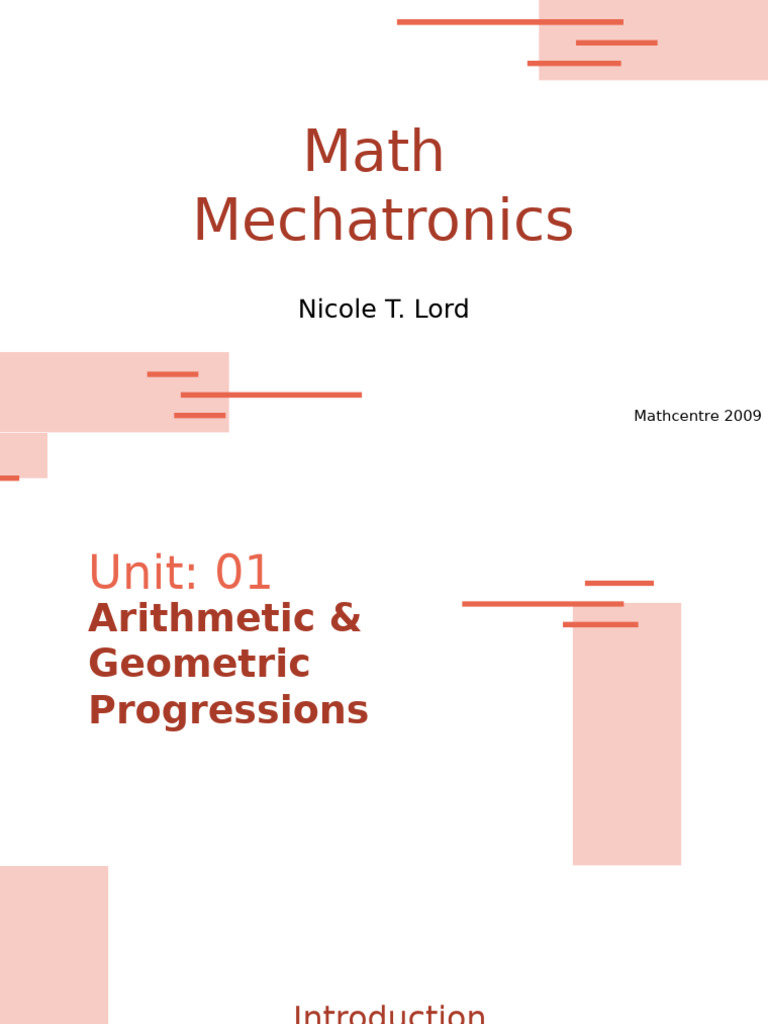 Arithmetic and Geometric Progressions Guide | PDF