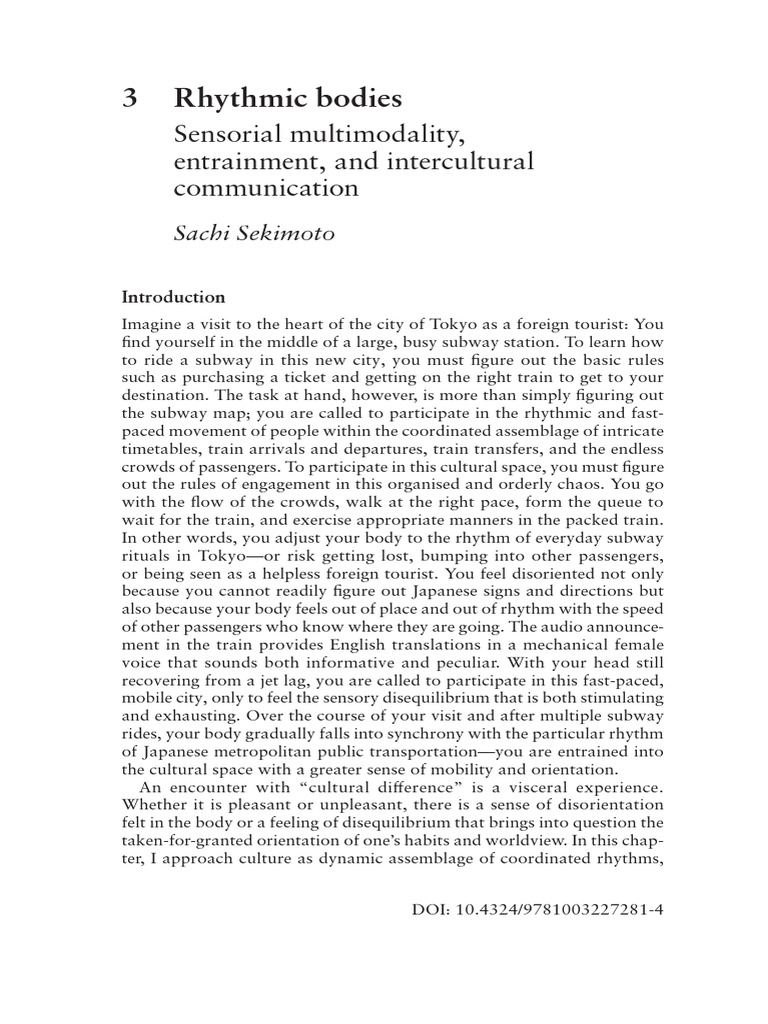 3 Rhythmic Bodies: Sensorial Multimodality, Entrainment, and ...