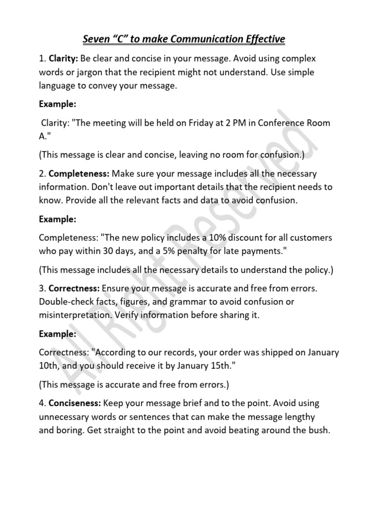 7C principal to make comunication effective 1 | PDF | Communication ...