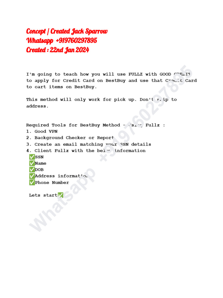Using Fullz for BestBuy Credit Card | PDF | Credit Card | Social ...