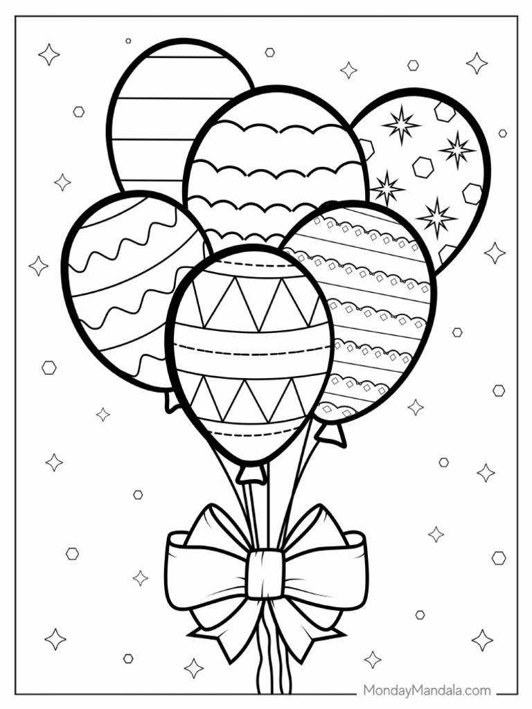 Bunch of Balloons With Patterns and Ribbon | PDF