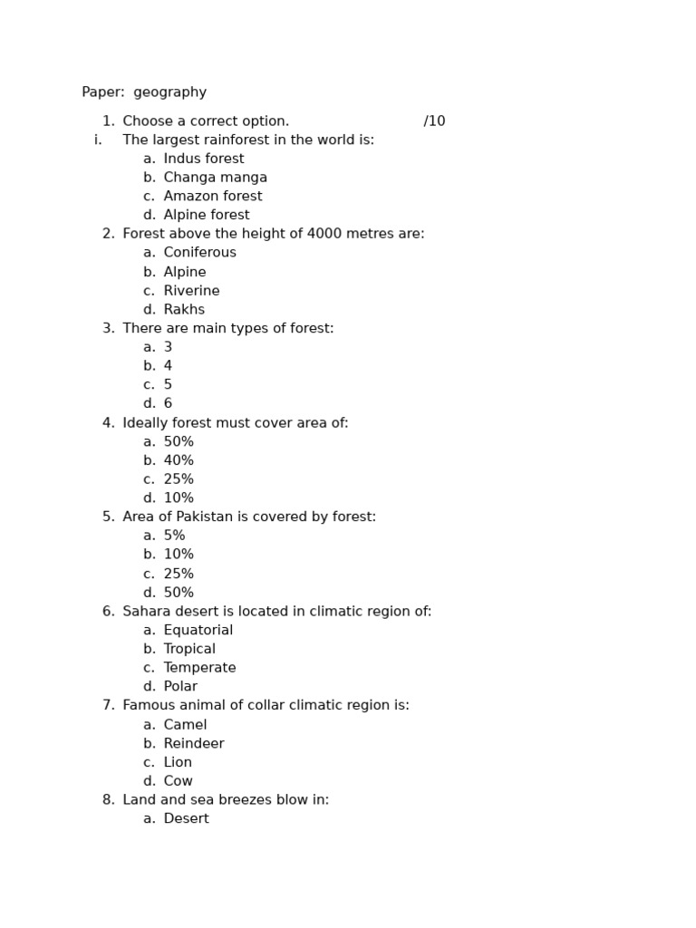 Defining Desert for Class 6 Geography | PDF