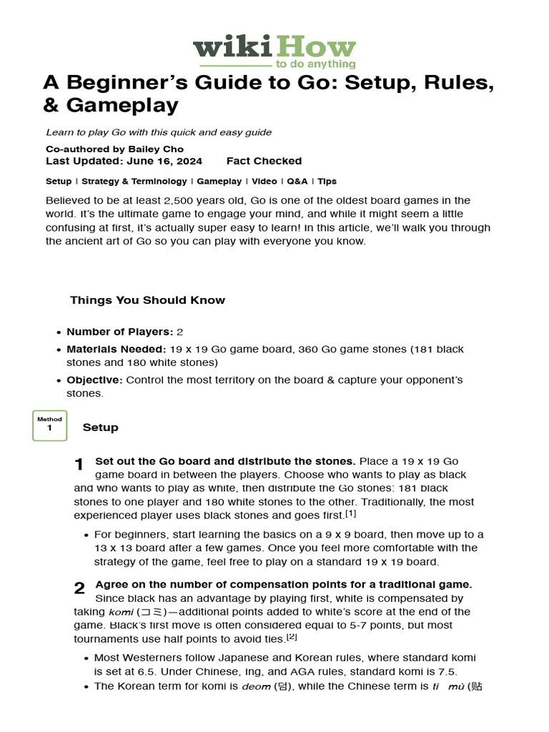 Beginner's Guide to Playing Go | PDF | Traditional Games | Traditional ...