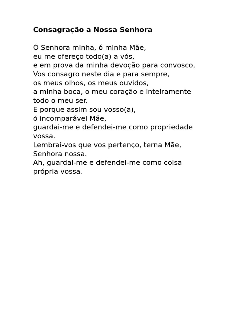 Consagração A Nossa Senhora | PDF