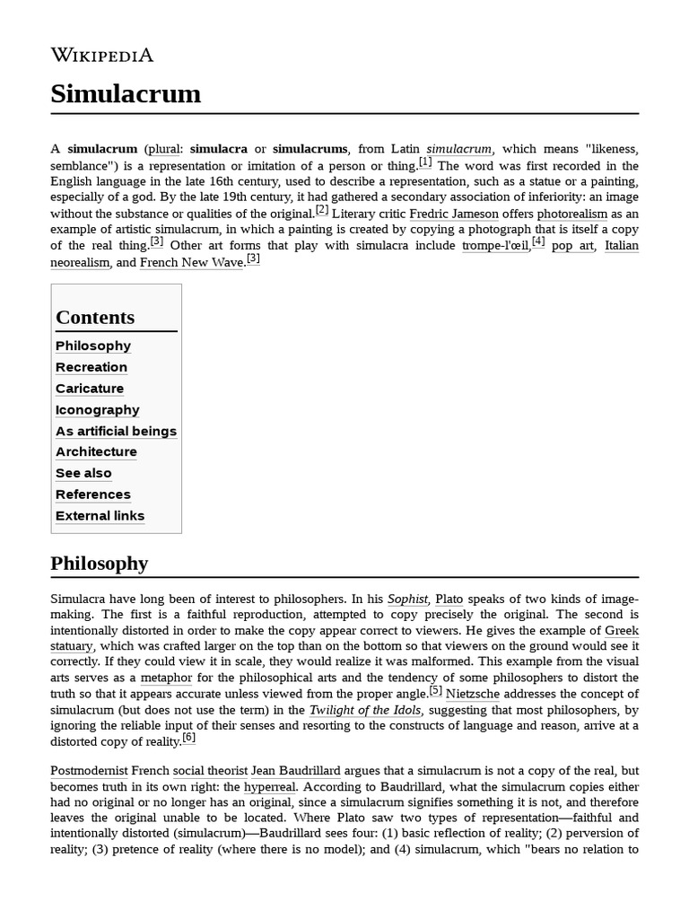 Simulacrum | PDF