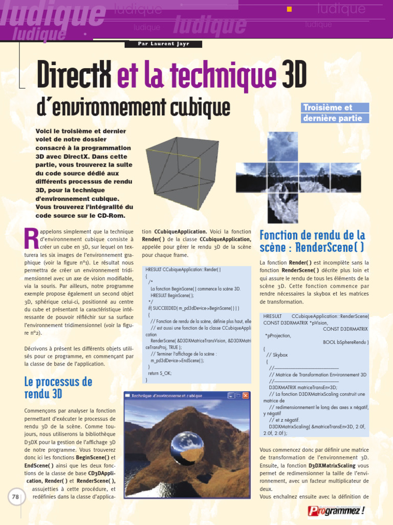 Rendu 3D avec D3DX et Skybox | PDF | Informatique | Programmation ...